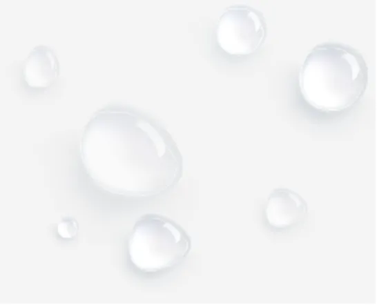 Several Translucent Water Droplets Scattered On A White Surface, Creating A Minimal, Clean Look.
