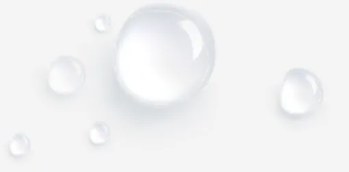 Close-up Of Clear Water Droplets Scattered On A White Surface, Minimal And Translucent.